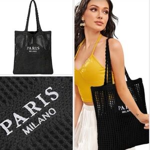 🔥🔥🆕Black Paris Milano Tote Bag